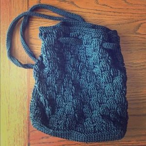 The Sak crocheted backpack purse.